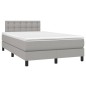 Letto a Molle Materasso e LED Grigio Chiaro 120x200 cm Tessuto Letto a Molle Materasso e LED Grigio Chiaro 120x200 cm Tessuto