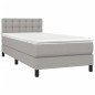 Letto a Molle Materasso e LED Grigio Chiaro 100x200 cm Tessuto Letto a Molle Materasso e LED Grigio Chiaro 100x200 cm Tessuto