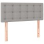 Letto a Molle Materasso e LED Grigio Chiaro 100x200 cm Tessuto Letto a Molle Materasso e LED Grigio Chiaro 100x200 cm Tessuto