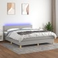 vidaXL Letto a Molle Materasso e LED Grigio Chiaro 180x200 cm Tessuto vidaXL Letto a Molle Materasso e LED Grigio Chiaro 180x200 cm Tessuto