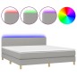 vidaXL Letto a Molle Materasso e LED Grigio Chiaro 180x200 cm Tessuto vidaXL Letto a Molle Materasso e LED Grigio Chiaro 180x200 cm Tessuto
