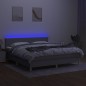 vidaXL Letto a Molle Materasso e LED Grigio Chiaro 180x200 cm Tessuto vidaXL Letto a Molle Materasso e LED Grigio Chiaro 180x200 cm Tessuto