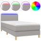 vidaXL Letto a Molle Materasso e LED Grigio Chiaro 90x200 cm Tessuto vidaXL Letto a Molle Materasso e LED Grigio Chiaro 90x200 cm Tessuto