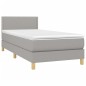 vidaXL Letto a Molle Materasso e LED Grigio Chiaro 100x200 cm Tessuto vidaXL Letto a Molle Materasso e LED Grigio Chiaro 100x200 cm Tessuto