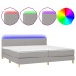 vidaXL Letto a Molle Materasso e LED Grigio Chiaro 200x200 cm Tessuto vidaXL Letto a Molle Materasso e LED Grigio Chiaro 200x200 cm Tessuto