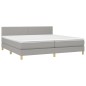 vidaXL Letto a Molle Materasso e LED Grigio Chiaro 200x200 cm Tessuto vidaXL Letto a Molle Materasso e LED Grigio Chiaro 200x200 cm Tessuto