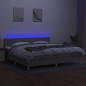 vidaXL Letto a Molle Materasso e LED Grigio Chiaro 200x200 cm Tessuto vidaXL Letto a Molle Materasso e LED Grigio Chiaro 200x200 cm Tessuto