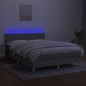 vidaXL Letto a Molle Materasso e LED Grigio Chiaro 140x200 cm Tessuto vidaXL Letto a Molle Materasso e LED Grigio Chiaro 140x200 cm Tessuto