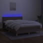 Letto a Molle con Materasso e LED Tortora 140x200 cm in Tessuto Letto a Molle con Materasso e LED Tortora 140x200 cm in Tessuto