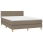 Letto a Molle con Materasso e LED Tortora 140x200 cm in Tessuto Letto a Molle con Materasso e LED Tortora 140x200 cm in Tessuto