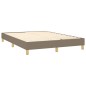 Letto a Molle con Materasso e LED Tortora 140x200 cm in Tessuto Letto a Molle con Materasso e LED Tortora 140x200 cm in Tessuto