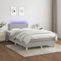 vidaXL Letto a Molle Materasso e LED Grigio Chiaro 120x200 cm Tessuto vidaXL Letto a Molle Materasso e LED Grigio Chiaro 120x200 cm Tessuto