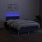 Letto a Molle con Materasso e LED Blu 120x200cm in Tessuto Letto a Molle con Materasso e LED Blu 120x200cm in Tessuto
