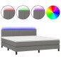 Letto a Molle Materasso e LED Grigio Scuro 180x200cm in Tessuto Letto a Molle Materasso e LED Grigio Scuro 180x200cm in Tessuto