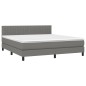 Letto a Molle Materasso e LED Grigio Scuro 180x200cm in Tessuto Letto a Molle Materasso e LED Grigio Scuro 180x200cm in Tessuto
