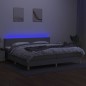 vidaXL Letto a Molle Materasso e LED Grigio Chiaro 200x200 cm Tessuto vidaXL Letto a Molle Materasso e LED Grigio Chiaro 200x200 cm Tessuto