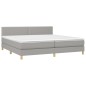 vidaXL Letto a Molle Materasso e LED Grigio Chiaro 200x200 cm Tessuto vidaXL Letto a Molle Materasso e LED Grigio Chiaro 200x200 cm Tessuto