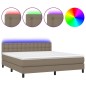 vidaXL Letto a Molle con Materasso e LED Tortora 180x200 cm in Tessuto vidaXL Letto a Molle con Materasso e LED Tortora 180x200 cm in Tessuto