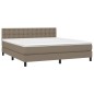 vidaXL Letto a Molle con Materasso e LED Tortora 180x200 cm in Tessuto vidaXL Letto a Molle con Materasso e LED Tortora 180x200 cm in Tessuto