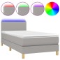 Letto a Molle Materasso e LED Grigio Chiaro 80x200 cm Tessuto Letto a Molle Materasso e LED Grigio Chiaro 80x200 cm Tessuto