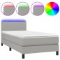 Letto a Molle Materasso e LED Grigio Chiaro 80x200 cm Tessuto Letto a Molle Materasso e LED Grigio Chiaro 80x200 cm Tessuto