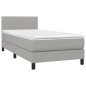 Letto a Molle Materasso e LED Grigio Chiaro 80x200 cm Tessuto Letto a Molle Materasso e LED Grigio Chiaro 80x200 cm Tessuto
