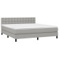 Letto a Molle Materasso e LED Grigio Chiaro 180x200 cm Tessuto Letto a Molle Materasso e LED Grigio Chiaro 180x200 cm Tessuto
