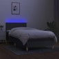 Letto a Molle Materasso e LED Marrone Scuro 90x200cm in Tessuto Letto a Molle Materasso e LED Marrone Scuro 90x200cm in Tessuto