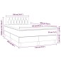 Letto a Molle Materasso e LED Marrone Scuro 120x200 cm Tessuto Letto a Molle Materasso e LED Marrone Scuro 120x200 cm Tessuto