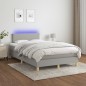 vidaXL Letto a Molle Materasso e LED Grigio Chiaro 120x200 cm Tessuto vidaXL Letto a Molle Materasso e LED Grigio Chiaro 120x200 cm Tessuto