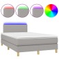vidaXL Letto a Molle Materasso e LED Grigio Chiaro 120x200 cm Tessuto vidaXL Letto a Molle Materasso e LED Grigio Chiaro 120x200 cm Tessuto