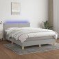 vidaXL Letto a Molle Materasso e LED Grigio Chiaro 140x200 cm Tessuto vidaXL Letto a Molle Materasso e LED Grigio Chiaro 140x200 cm Tessuto