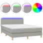 vidaXL Letto a Molle Materasso e LED Grigio Chiaro 140x200 cm Tessuto vidaXL Letto a Molle Materasso e LED Grigio Chiaro 140x200 cm Tessuto