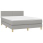 vidaXL Letto a Molle Materasso e LED Grigio Chiaro 140x200 cm Tessuto vidaXL Letto a Molle Materasso e LED Grigio Chiaro 140x200 cm Tessuto