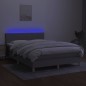 vidaXL Letto a Molle Materasso e LED Grigio Chiaro 140x200 cm Tessuto vidaXL Letto a Molle Materasso e LED Grigio Chiaro 140x200 cm Tessuto