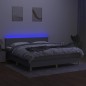 vidaXL Letto a Molle Materasso e LED Grigio Chiaro 160x200 cm Tessuto vidaXL Letto a Molle Materasso e LED Grigio Chiaro 160x200 cm Tessuto