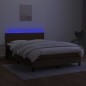Letto a Molle Materasso e LED MarroneScuro 140x190cm in Tessuto Letto a Molle Materasso e LED MarroneScuro 140x190cm in Tessuto