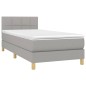 vidaXL Letto a Molle Materasso e LED Grigio Chiaro 100x200 cm Tessuto vidaXL Letto a Molle Materasso e LED Grigio Chiaro 100x200 cm Tessuto