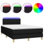 Letto a Molle con Materasso e LED Nero 120x200cm in Tessuto Letto a Molle con Materasso e LED Nero 120x200cm in Tessuto