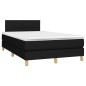 Letto a Molle con Materasso e LED Nero 120x200cm in Tessuto Letto a Molle con Materasso e LED Nero 120x200cm in Tessuto