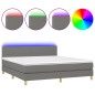 vidaXL Letto a Molle Materasso e LED Grigio Scuro 180x200cm in Tessuto vidaXL Letto a Molle Materasso e LED Grigio Scuro 180x200cm in Tessuto