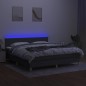 vidaXL Letto a Molle Materasso e LED Grigio Scuro 180x200cm in Tessuto vidaXL Letto a Molle Materasso e LED Grigio Scuro 180x200cm in Tessuto