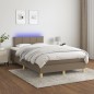 vidaXL Letto a Molle con Materasso e LED Tortora 120x200cm in Tessuto vidaXL Letto a Molle con Materasso e LED Tortora 120x200cm in Tessuto