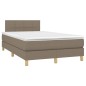 vidaXL Letto a Molle con Materasso e LED Tortora 120x200cm in Tessuto vidaXL Letto a Molle con Materasso e LED Tortora 120x200cm in Tessuto