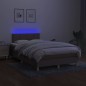 vidaXL Letto a Molle con Materasso e LED Tortora 120x200cm in Tessuto vidaXL Letto a Molle con Materasso e LED Tortora 120x200cm in Tessuto