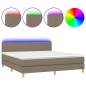 vidaXL Letto a Molle con Materasso e LED Tortora 160x200 cm in Tessuto vidaXL Letto a Molle con Materasso e LED Tortora 160x200 cm in Tessuto