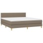 vidaXL Letto a Molle con Materasso e LED Tortora 160x200 cm in Tessuto vidaXL Letto a Molle con Materasso e LED Tortora 160x200 cm in Tessuto