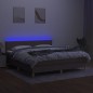 vidaXL Letto a Molle con Materasso e LED Tortora 160x200 cm in Tessuto vidaXL Letto a Molle con Materasso e LED Tortora 160x200 cm in Tessuto