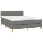 vidaXL Letto a Molle Materasso e LED Grigio Scuro 140x200cm in Tessuto vidaXL Letto a Molle Materasso e LED Grigio Scuro 140x200cm in Tessuto