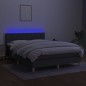 vidaXL Letto a Molle Materasso e LED Grigio Scuro 140x200cm in Tessuto vidaXL Letto a Molle Materasso e LED Grigio Scuro 140x200cm in Tessuto
